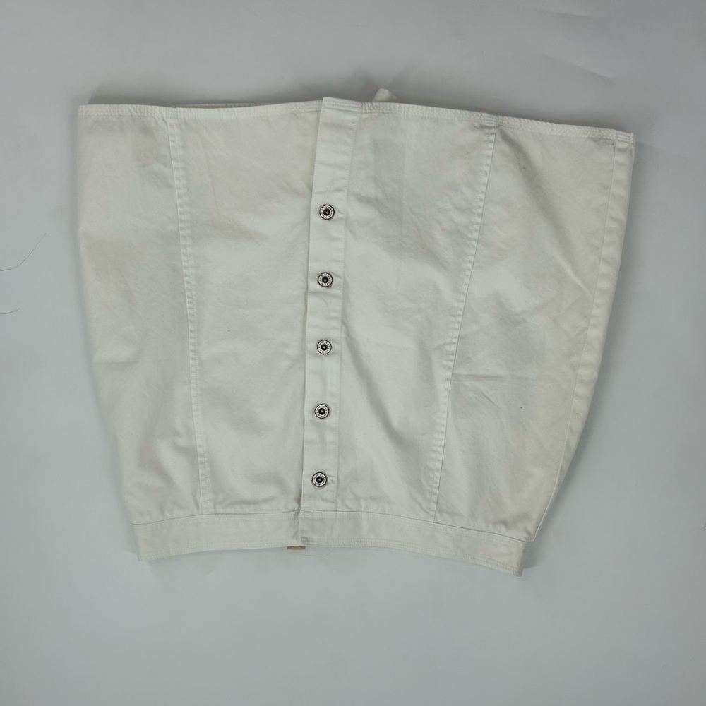 Kate Hill Petite Skort Women's 14P (Waist 32in) Ivory, Cotton Twill Front Snaps - Picture 12 of 12